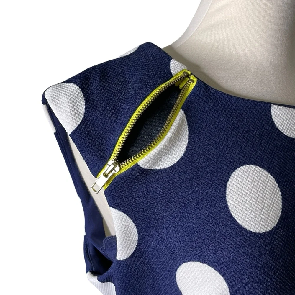 Karin Stevens 16 polka dot dress blue white yellow